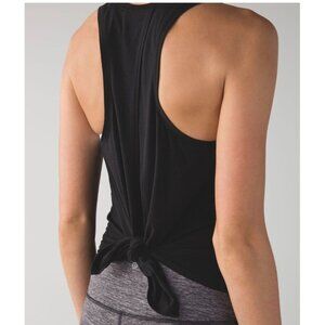 Lululemon All Tied Up Tank Top 8 Black Vitasea Open Back Tie Back